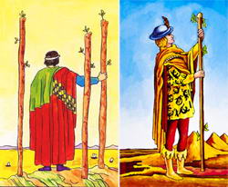 The Three and Five of Wands